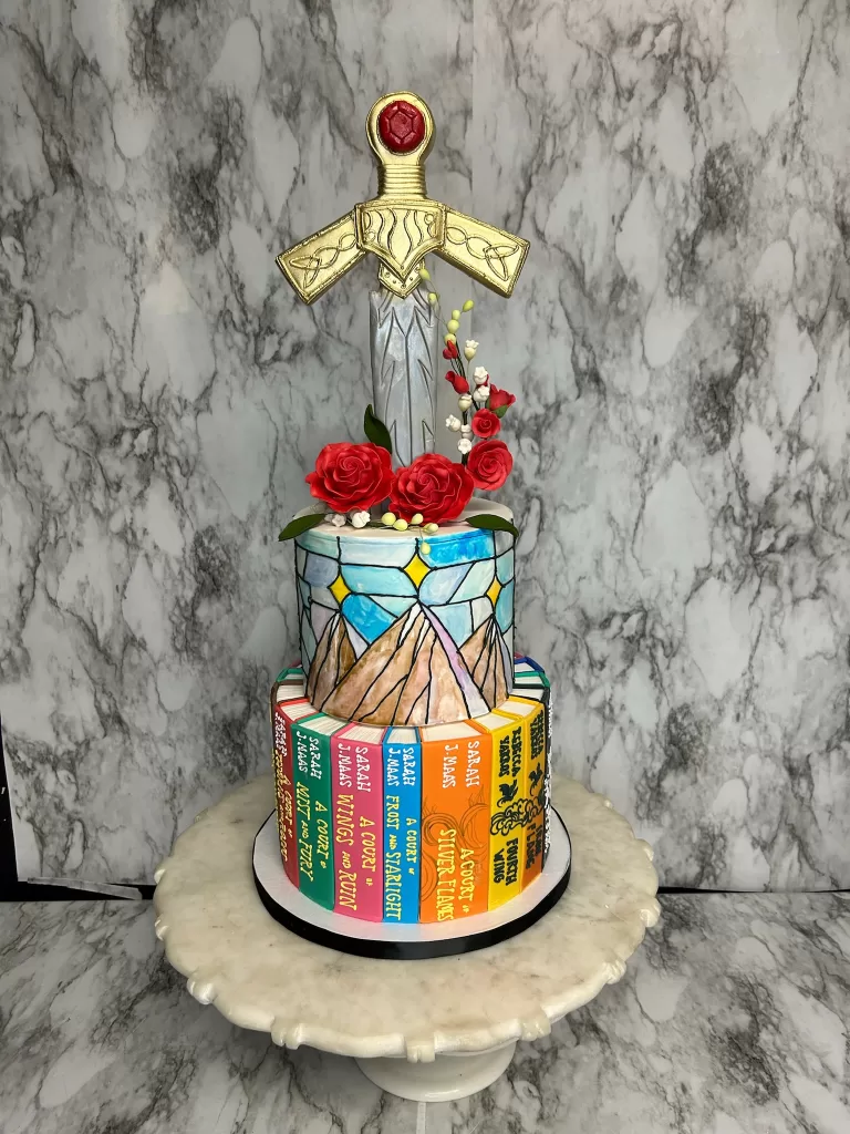 Custom cake. A Court of Thorns and Roses (ACOTAR) cake 2 tier