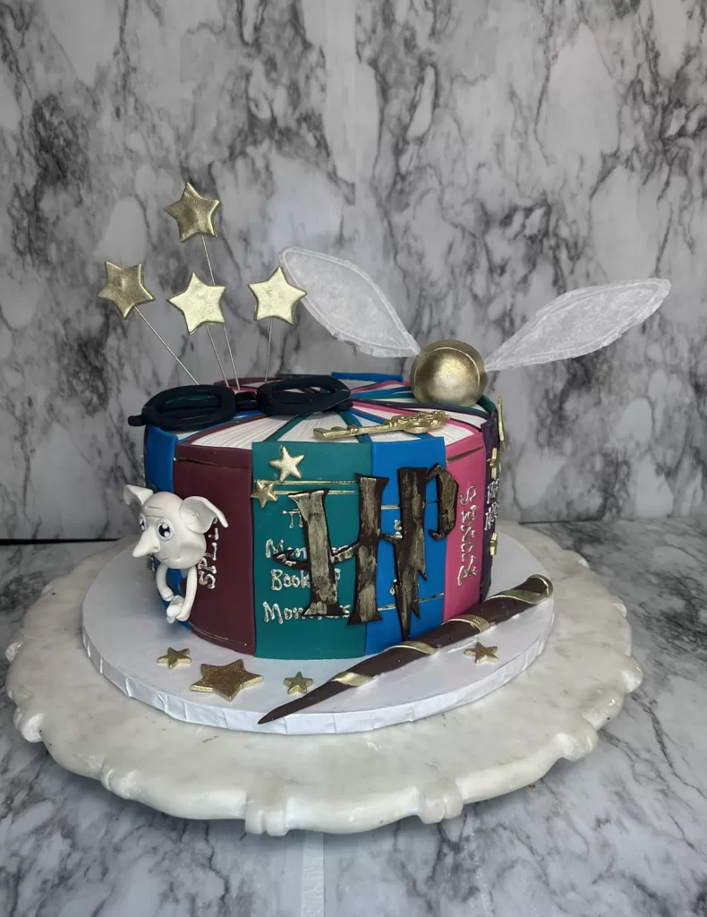 Harry Potter Book Cake with Golden Snitch Custom Made For Order